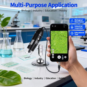 <span class=keywords><strong>Microscope</strong></span> industriel avec support métallique inclus pour l'inspection d'impression, la détection de grains métalliques et l'analyse des surfaces de fissures - Product Image 2