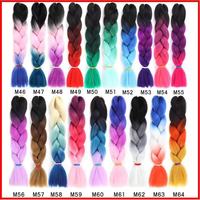 Échantillon Gratuit - Extensions de Cheveux Synthétiques de 24 Pouces, 100g, pour Tresses Africaines, Ombré Expression, Cheveux à Tresser Jumbo