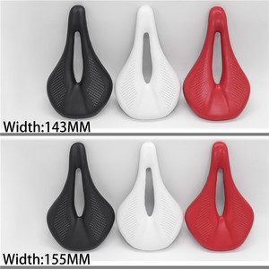 Sillín de <span class=keywords><strong>Bicicleta</strong></span> de Carretera y Montaña CG 143/155 mm, Totalmente de Fibra de Carbono, con Acolchado de EVA y <span class=keywords><strong>Asiento</strong></span> de Cuero - Product Image 2