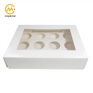 Plegable de la taza de papel de caja de empaquetado de la torta de cajas de cupcake con ventana transparente - Product Image 3