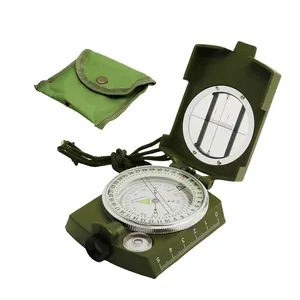 Outdoor hiking navigation lensatic metal surveying orienteering prismatic vintage geological compass