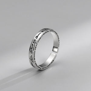 Nieuwe Tremd 925 Sterling Zilveren Open <span class=keywords><strong>Ring</strong></span> Engels Graffiti Thai Zilveren <span class=keywords><strong>Ring</strong></span> Voor Dames Heren - Product Image 2