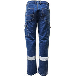 <span class=keywords><strong>Hi</strong></span> Vis Reflect Construct Mecánico Uniformes DE SEGURIDAD Ropa Elástica Stretch Denim Cargo Ropa de trabajo para hombre Pantalones vaqueros para hombre - Product Image 2