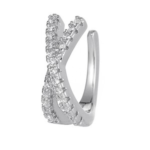 Boucles d'oreilles en forme de X en cristal, à clipser, sans perçage, en zircone cubique, pour femmes - Product Image 5