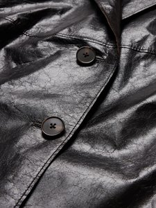 Veste en cuir noire de style années 90, élégante et tendance, costumes et blazers pour femmes, blazers pour femmes, logo personnalisé en usine, blazer décontracté pour tous les jours - Product Image 6