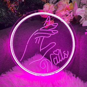 ZPLNOSIN Nails Neon Sign Circle LED Wall Decor For Spa Beauty Salon Studio 3D Art Design - Product Image 4