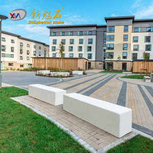 Nuevos Materiales de Construcción de Piedra, Banco GRC para Interiores y Exteriores, Silla Artística Gris para Parques y Plazas, Modelo XMS001 - Product Image 3
