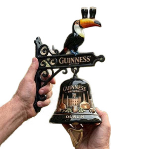 Campana de pared Guinness, timbre decorativo con diseño de tucán para uso en el hogar y al aire libre - Product Image 3