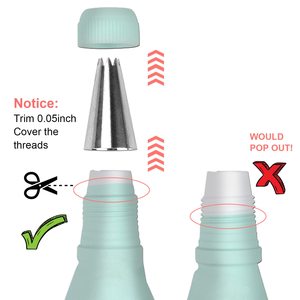 بيع مباشر من المصنع شعار مخصص مع فوهات قابلة لإعادة الاستخدام سيليكون مع أطراف تغليج فوهة الفولاذ المقاوم للصدأ - Product Image 4