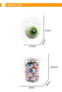 Wholesale Sweet Round Fruity Flavours Jam Filled Soft Candy Christmas Gummy Eyeballs Candy