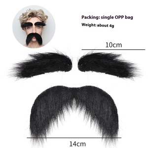 Set di decorazioni festa di Halloween lungo <span class=keywords><strong>nero</strong></span> adesivo finta barba baffi sopracciglio per costumi - Product Image 6