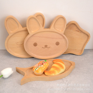ถาดเสิร์ฟไม้ไผ่ลายไม้ สำหรับอาหารเช้า เค้ก เบเกอรี่ จานอาหารเด็ก - Product Image 4