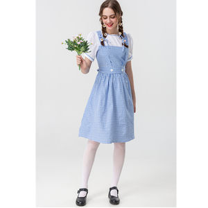 Disfraz <span class=keywords><strong>de</strong></span> Dorothy del <span class=keywords><strong>Mago</strong></span> <span class=keywords><strong>de</strong></span> <span class=keywords><strong>Oz</strong></span> - Vestido estilo sirvienta <span class=keywords><strong>de</strong></span> cuadros azules y blancos, conjunto <span class=keywords><strong>de</strong></span> cosplay <span class=keywords><strong>de</strong></span> cuento <span class=keywords><strong>de</strong></span> hadas - Product Image 2