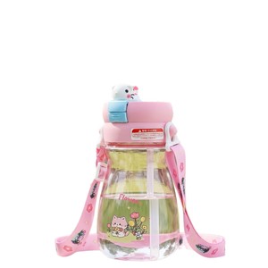 Yang Cartoon Kids Water Bottle 600ml <b>Spray</b> Function With Strap Eco-Friendly Back To School - Product Image 5