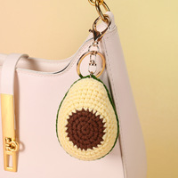 Breien, haken, brei-expressie, fruit, avocado, groente, kool, maïs, lente-ui, wortel, chilipeper, haak-sleutelhanger, handgemaakt