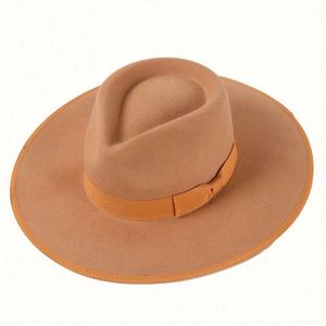 Sombrero Fedora Unisex 100% Lana al por Mayor con Ala Ancha para Uso Casual y de Negocios al Aire Libre - Product Image 3