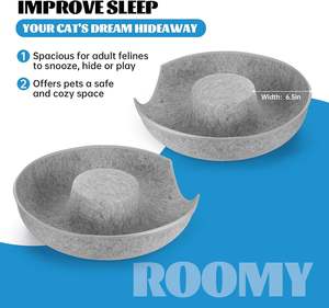 Fabricant de gros Premium chat Tunnel lit feutre matériel intérieur chat Tunnel Peekaboo grotte avec même couleur fermeture éclair détachable - Product Image 6