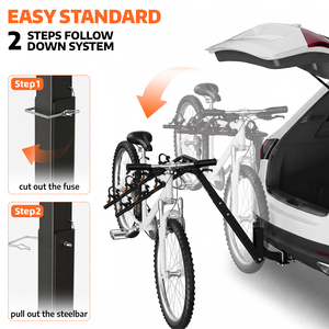 Support de vélos pliable pour attelage de 2 pouces, capacité 140 LBS, pour SUV, camion, camping-car - Vente en gros usine - Product Image 2