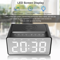 BT508 Draagbare Mini Wekker met BT5.3 Speaker Volbereik Audio Eénkleurige LED-lamp Draadloos Opladen