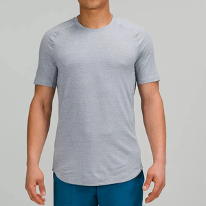 Venta al por mayor Cool Quick Dry Running Sport Camiseta transpirable Hombres Gris Peso ligero Camiseta de ajuste relajado - Product Image 1