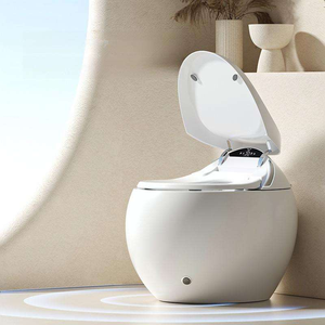 สุขภัณฑ์อัตโนมัติสมัยใหม่ โถสุขภัณฑ์อัจฉริยะพร้อมบิเดต์ รูปทรงไข่ แบบ S-trap ติดตั้งบนพื้น พร้อมรีโมทคอนโทรล - Product Image 2