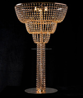 Support de centre de table doré pour mariage avec éclairage, lustre de table pour mariage, accessoires de table, support à fleurs pour décoration d'événements