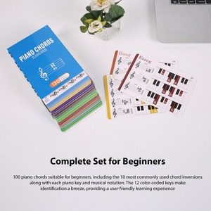 Carte d'accords de <span class=keywords><strong>piano</strong></span> Tableau d'accords de <span class=keywords><strong>piano</strong></span> Tableau des doigts 120pcs Cartes codées en couleur pour débutants en <span class=keywords><strong>piano</strong></span> Apprenants en musique Papier cuivré - Product Image 3