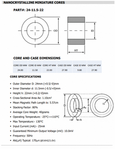 Cinta de Nanocristales Mini Nano Core Diseñada para Aplicaciones Magnéticas de Alta Frecuencia que Ofrece Baja Pérdida en el Núcleo - Product Image 6