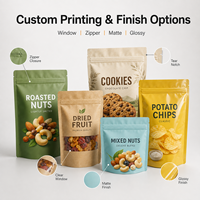 Sachet d'emballage souple personnalisé à fond plat avec fermeture à 8 côtés et lien métallique refermable, qualité alimentaire, pour snacks, vente en gros