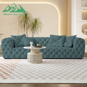 Sofá de Tecido com Design Viral, Sofá em Forma de Lua com Botões Almofadados - Product Image 2