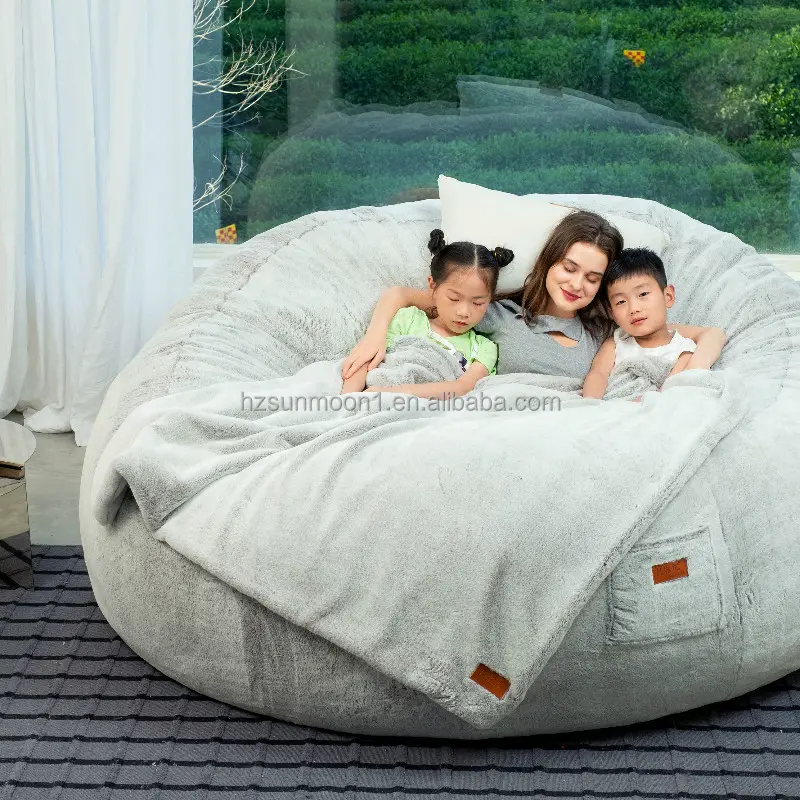 Amazon Hot Selling Giant Bean Bag Bed Zachte Stof Cover Vullen Met Memory Foam Pak Voor Zowel Kinderen Tieners En volwassen