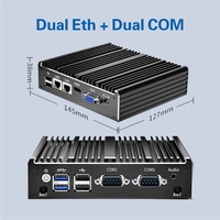 Mini PC Industriel à Châssis Intégré J1900 avec 2 Ports LAN, 6 USB, 2 COM, Wifi 4G, Serveur Mini-Ordinateur Économique