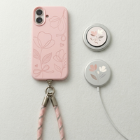 Ensemble cadeau d'accessoires pour téléphone personnalisés, coque de téléphone en silicone, cordon de poignet, support magnétique, chargeur sans fil, fabrication OEM ODM