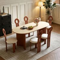 Ensemble de table et chaises de salle à manger ovales en bois massif, style moderne de luxe, 4 à 6 places, meubles de cuisine complets