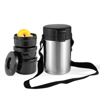 Everich ODM Boîtes à lunch Bento thermiques en acier inoxydable à double paroi et rondes de grande capacité et faciles à transporter de voyage