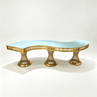Chaises et tables de mariage en acier inoxydable en forme de S, design moderne et simple pour les événements hôteliers