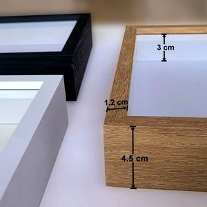 2024 personalizado todo negro blanco nogal MDF madera 3CM 5CM de profundidad 8x8 16x16 pulgadas A3 A4 3D pared arte marco sombra caja marco de fotos - Product Image 4