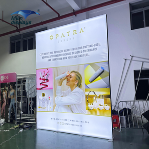 Xách tay 10x10 seg Backlit gian hàng triển lãm Thiết kế thương mại di động hiển thị Backdrop LED l-hình góc hộp đèn - Product Image 2