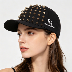 Casquette Snapback Unisexe Style Punk avec Rivets, Casquette de Baseball à 6 Panneaux Ajustable pour Adultes, Couleur Unie, Tenue Décontractée - Product Image 6