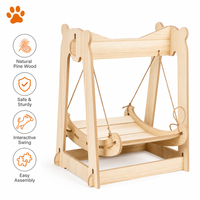 Hamac suspendu pour chat, lit balançoire en bois pour animaux de compagnie avec base stable pour chatons d'intérieur, fourniture professionnelle pour jardin et sanctuaire