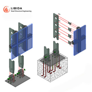 Mur-rideau à large champ de vision, mur-rideau en aluminium avec panneau arrière, mur-rideau en verre teinté, mur-rideau en verre fabriqué en usine - Product Image 4