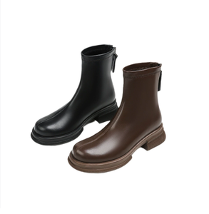 Casual Back Zipper Round Toe <strong>Women</strong> <strong>s</strong> Chunky <strong>Low</strong> <strong>Heels</strong> <strong>Ankle</strong> <strong>Boots</strong> for Ladies - Product Image 6