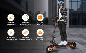 Novedad Almacén en Canadá, EE. UU. y Reino Unido Envío Rápido Patinetes Eléctricos H9 80 KM/H Batería 60v-30ah IPX5 Doble Motor con Freno de Disco - Product Image 5
