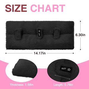 Coussin de ceinture de sécurité universel noir en fausse fourrure, accessoire intérieur de voiture, soutien confortable pour la conduite - Product Image 3