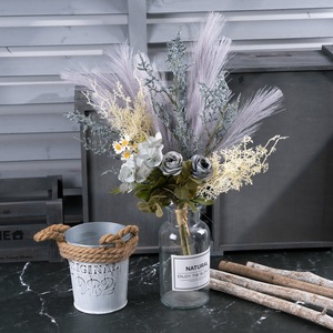 Bouquet de fleurs artificielles Mami Rose CF01325, décoration de mariage et de maison, arrangement de roses et d'hortensias - Product Image 1