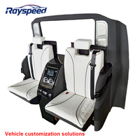 Aménagement intérieur de voiture Alphard en cuir PU de luxe avec séparation TV, couleur et logo personnalisés pour Alphard/Vellfire