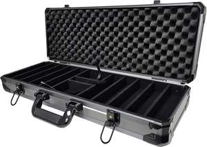 Coffret de jetons de poker The Vault de 500 unités avec coins renforcés, corps en aluminium, poignée robuste en caoutchouc - Product Image 6