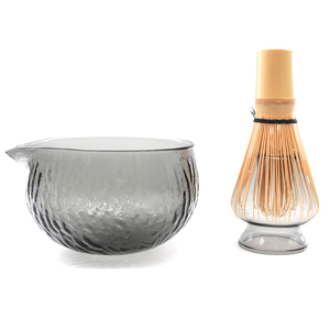 Estick ชุดชามมัทฉะชุดถ้วยชา Chawan ที่จับแก้วมัทฉะที่วางแก้วมัทฉะชุดชามแก้วสีดำพร้อมจุกเท - Product Image 2