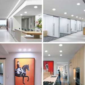 Painel de luz <span class=keywords><strong>led</strong></span> com economia de energia, sala de estar, superfície de alumínio redonda, 18w, 24w, 36w e 48w, sem moldura - Product Image 6