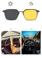 Lunettes de soleil à la mode 3 en 1 montures de lunettes magnétiques lunettes de vision nocturne interchangeables lunettes de soleil à pince polarisées en métal